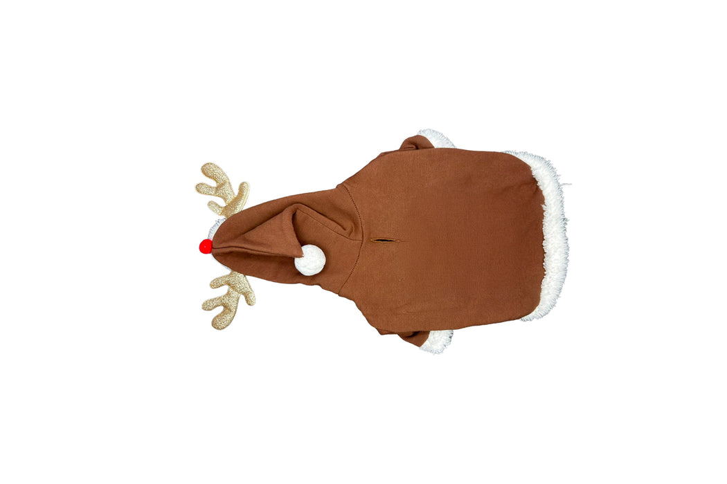 Dog’s reindeer hoodie