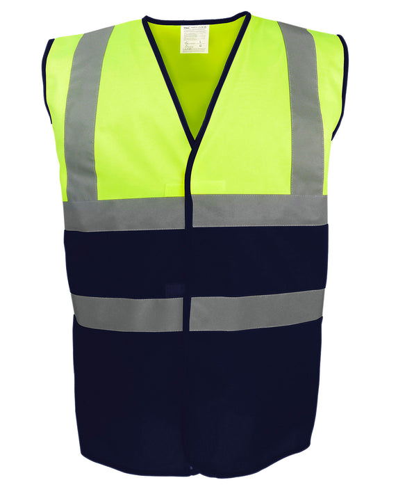 yk107 Hi-Vis Yellow/Navy front