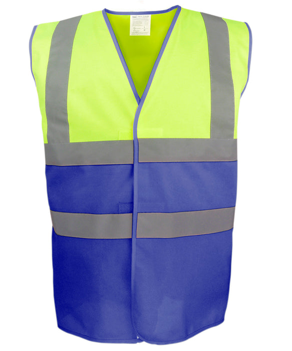 yk107 Hi-Vis Yellow/Royal Blue front